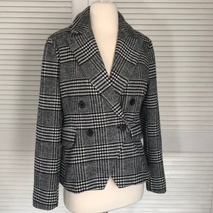 7 for all Mankind super warm tailored plaid wool blend blazer